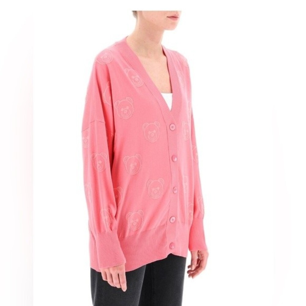 MOSCHINO Couture teddy bear cardigan in pink Size 6 NWOT - Picture 3 of 8